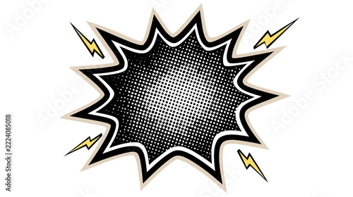 Comic book explosion speech bubble design vector isolated on transparent background
