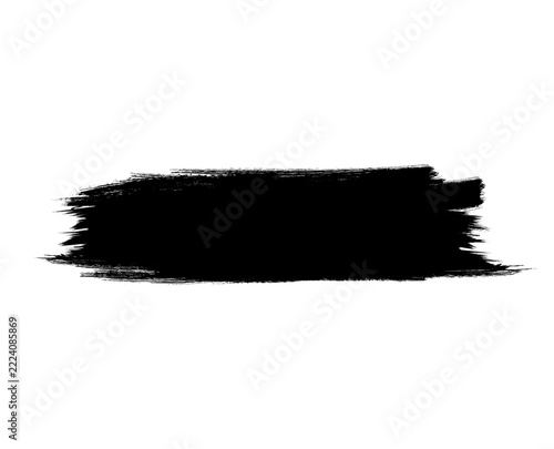 Abstract Black Ink Stroke with Dripping Paint and Grunge Texture