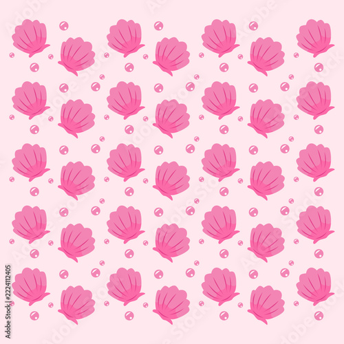 Tropical sea shell ocean beach pattern banner design vector