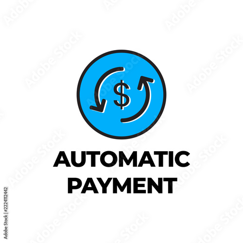 Automatic payment finance bill icon sign design vector