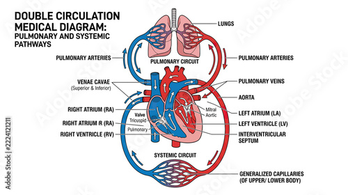 Human Circulatory System Medical Diagram