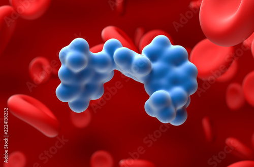 Pirtobrutinib - closeup view 3d illustration
