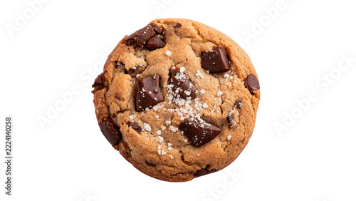 Freshly baked delicious chocolate chip cookie sweet biscuit dessert gourmet snack, isolated on transparent background.