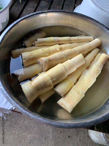 boiled bamboo shoot for meal cooking