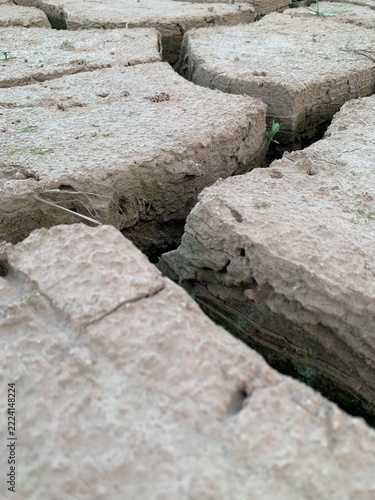 abandoned land cracked on background