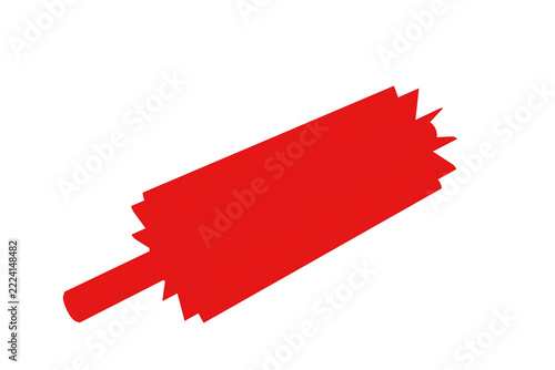Red mechanical spiked roller vector illustration. Isolated on transparent background. Clean flat design, minimalist cartoon style. Industrial component, tool, or aerator part illustration.