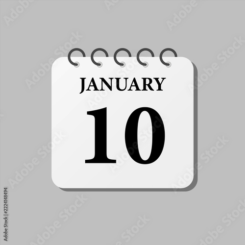 Icon page calendar day - 10 January