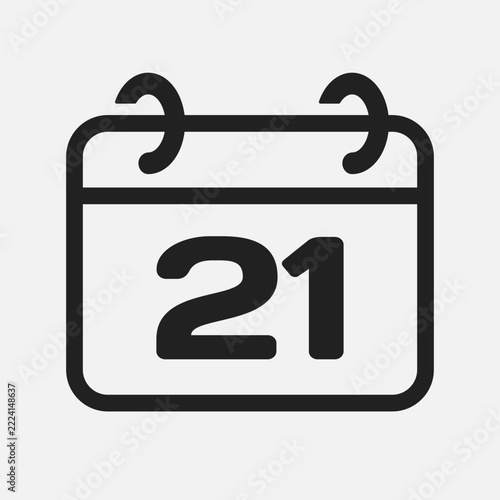 Vector minimal icon page calendar - number 21