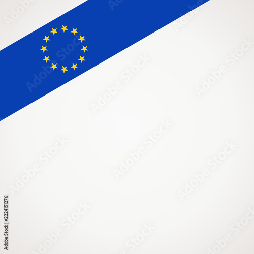 Top left corner ribbon flag of European Union