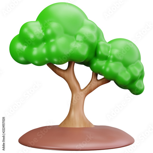 Green Park Tree Foliage Ground 3D Illustrations