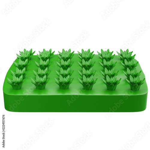 Green Grass Turf Patch Lawn 3D Illustrations