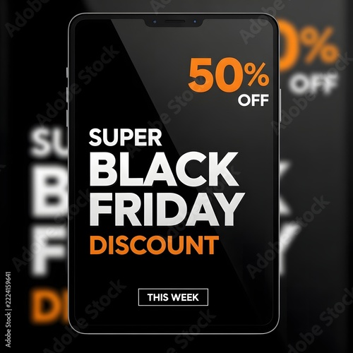 Super black friday 50 percent off discount sale
