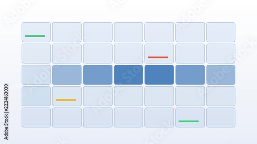 A highlight sweeping across a month calendar grid, loop