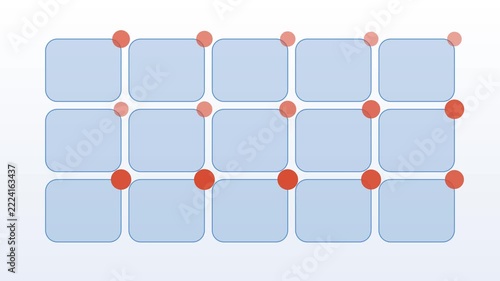 Notification badges pulsing across a grid of app tiles, loop
