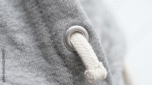 Close Up of Fabric Curtain Tie Back with Rope Detail