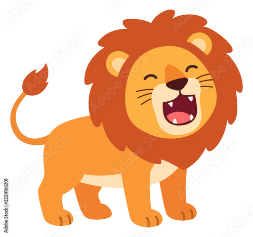 Cute cartoon lion character illustration
