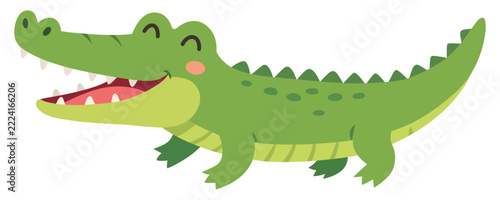 Cute cartoon crocodile character illustration