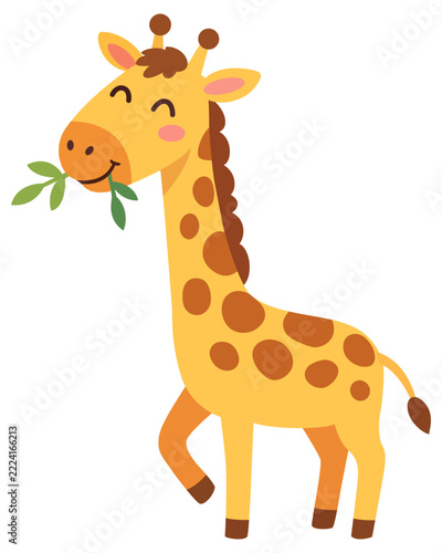 Cute cartoon giraffe character illustration