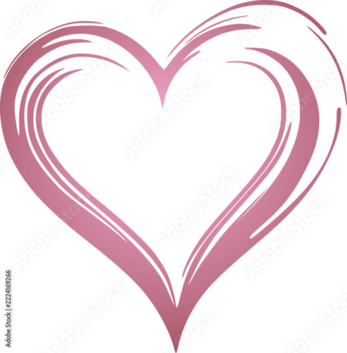 Artistic vector heart formed from expressive ink lines, symbolizing love and emotion draw