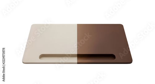 Dual Tone Modern Rectangular Serving Board or Tray Design Isolated on a Transparent Background