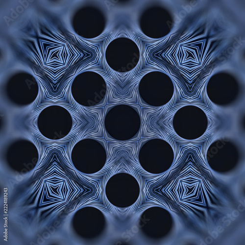 Blue Metallic 3D Network Pattern