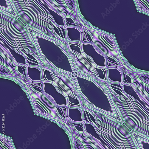 3D dynamic diagonal mint purple lines abstract wave