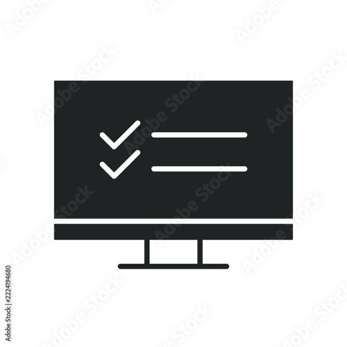 Online Checklist icon. Solid glyph series icon