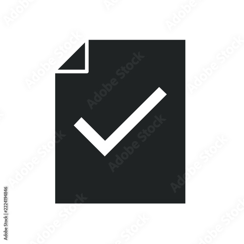 Approved Document icon. Solid glyph series icon