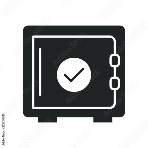 Secure Safe Deposit icon. Solid glyph series icon