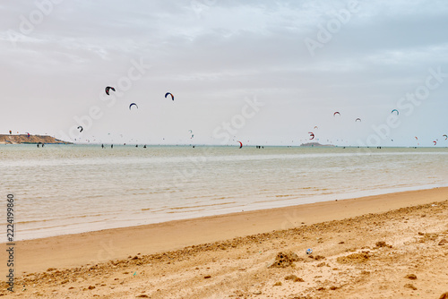 kite surfing at the beach of Dakhla city morocco