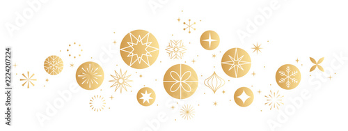 Gold holidays border, Christmas pattern, celebration divider
