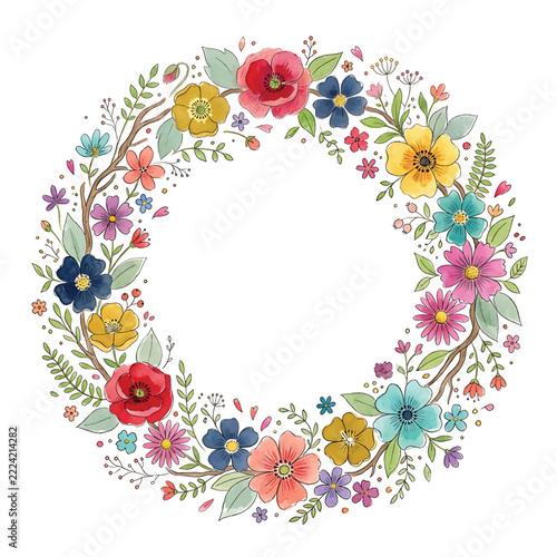 floral frame with flowers