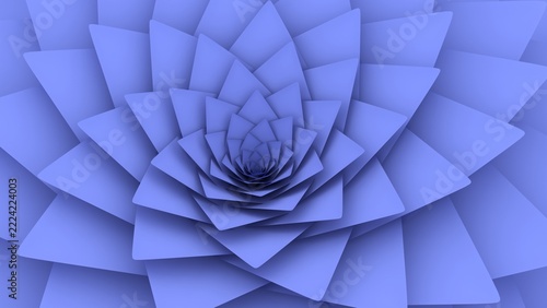 Abstract Geometric Flower Blue Lavender Closeup Blue Background