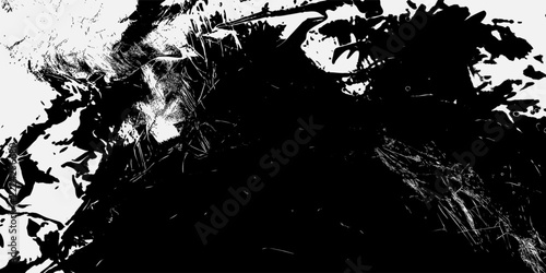 Abstract Black and White Grunge Scratch Ink Texture Background Vector Illustration