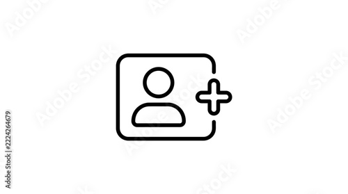 Add User Icon Isolated on Transparent Background