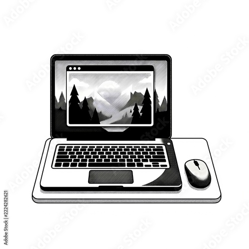 laptop computer with blank screen