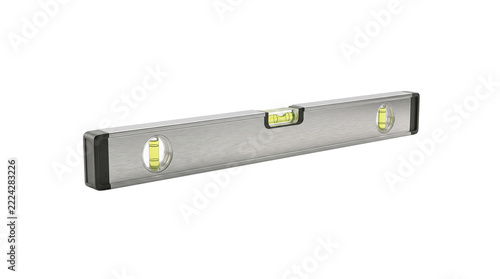 Metal spirit bubble level tool isolated on transparent background