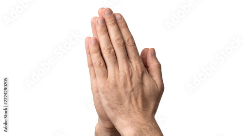 Praying Hands with Palms Together on Transparent Background