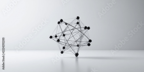Abstract black molecular network structure