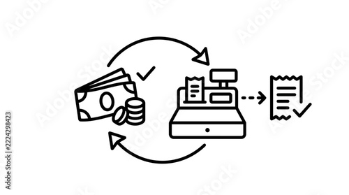 Cash transaction icon isolated on transparent background - Money exchange concept
