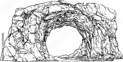 Cave arch line art