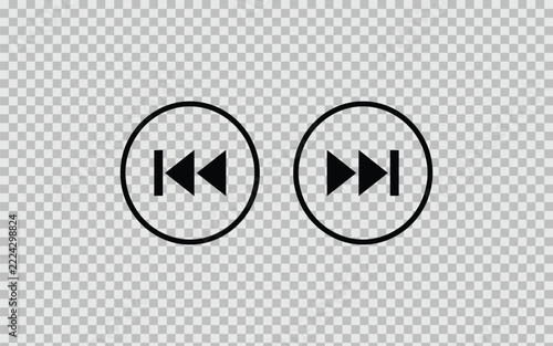 Black play and pause circular media control icons Vector