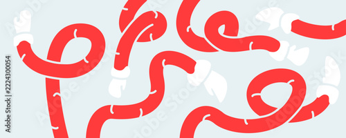 Vector set of Santa Claus hands. Concept of Happy New Year.
