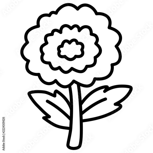 Cute Flowers Coloring Illustration