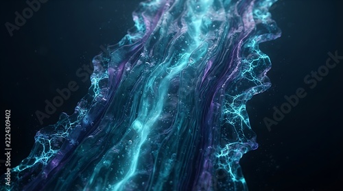 Abstract digital art with flowing light and electric energy for