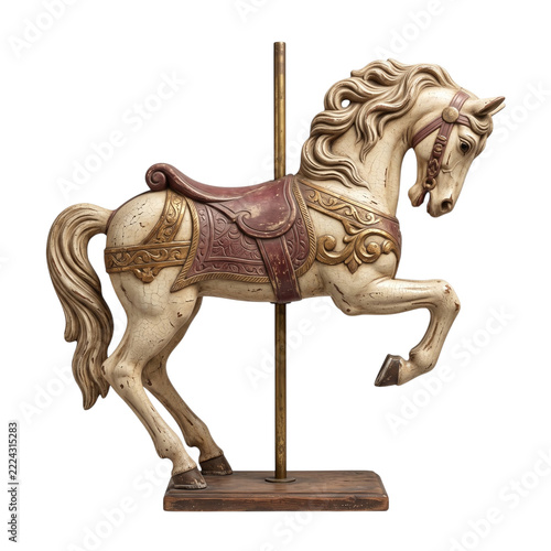 Vintage Carved Carousel Horse Figurine