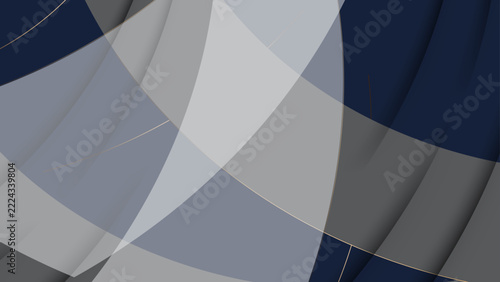 Abstract Overlapping Geometric Shapes in Blue and Gray