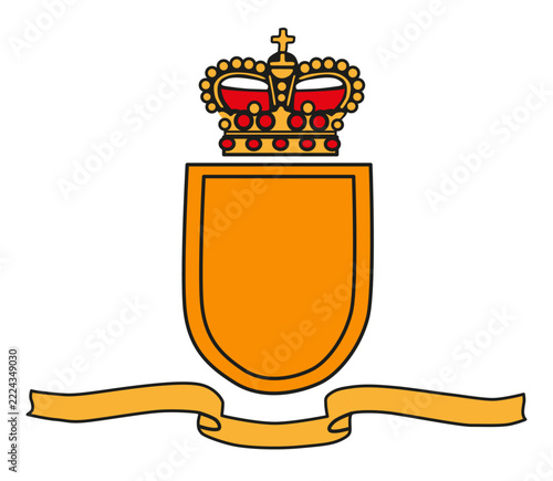 Stemma con nastro e corona