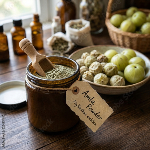 Amla Powder and Fresh Indian Gooseberries Natural Health and Ayurveda