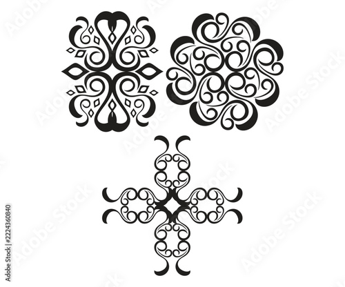 artistic creative black & white multiple florals.eps